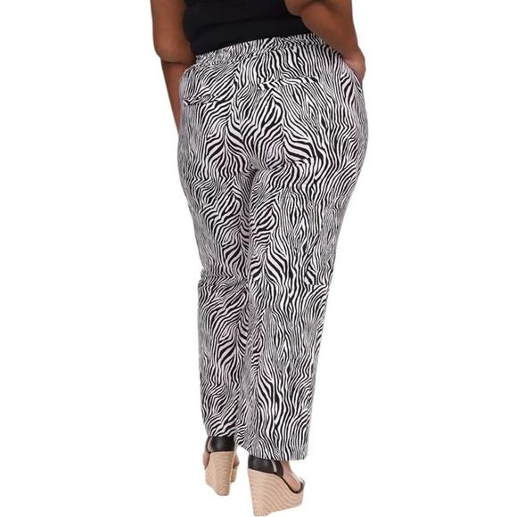 Michael Kors Womens Linen Blend Cargo Pants Plus Size 2X Zebra Print Casual - Picture 8 of 16